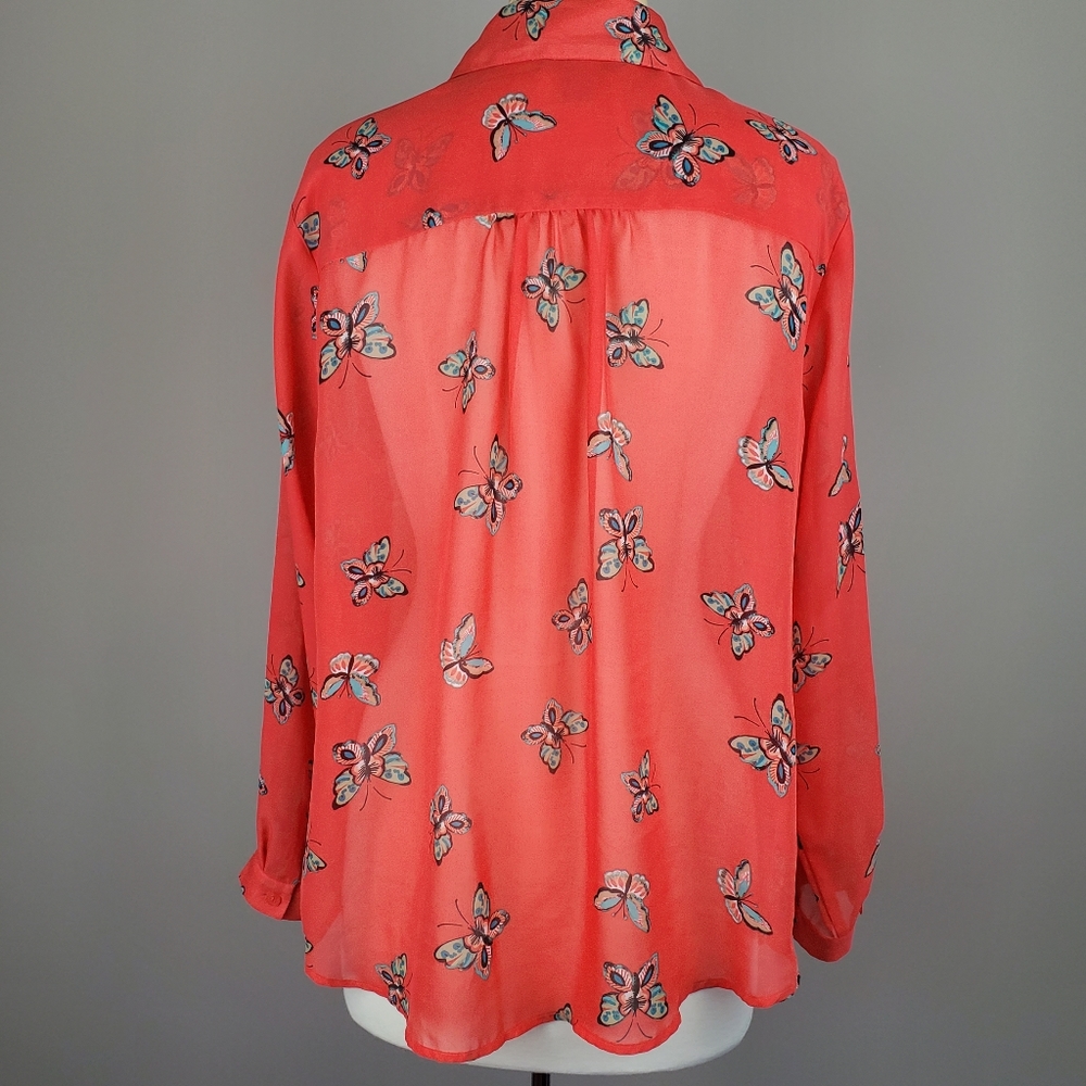 AGB Coral Butterfly 🦋 Button Down - Picture 3 of 6
